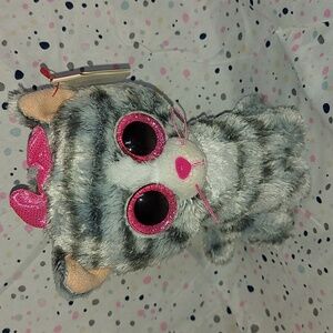 KIKI the Grey Tabby Cat (Glitter Eyes) (Regular Size - 6 inch) TY Beanies